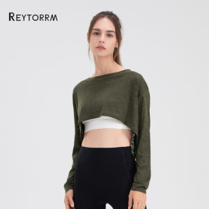 Reytorrm Baju Olahraga Wanita Lengan Panjang Kaos Long Sleeve T-Shirt Yoga Oversize (YC104)