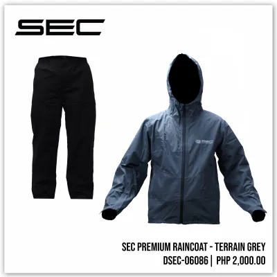 SEC Premium Motorcycle Raincoat – Terrain (Black/Grey M–XL)