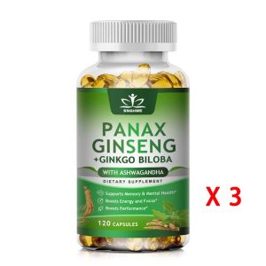SNGHWE Ginseng & Ginkgo Capsules+Ashwagandha for EnergyStrengthFocusMemory & Mental Performan Traditional Energy Booster&Brain Booster