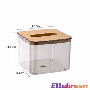 Tissue Box Gray Transparent Nordic Style Paper Roll Box Desktop Storage Box