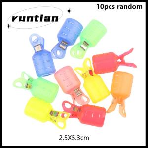 runtian 10 cái nắp bảo vệ móc câu Mực hộp lưu trữ tôm nắp đậy móc đuôi câu cá nắp an toàn bằng nhựa