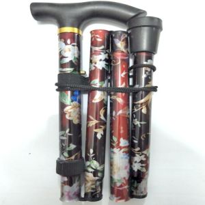 CIRCUIT Foldable Adjustable Lightweight Folding Trekking Poles Five-Knot Staff Off-Road Hiking Climbing Hiking Outdoor Crutches Trusty Running Canes Floral Metal Cane Walking Sticks Telescopic Sticks Foldable Alpenstocks