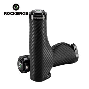 ROCKBROS Bicycle Handlebar Grips Shockproof Double Lock Leather Cycling Handlebar Cover Anti-slip Comfortable MTB Road Bike Grips