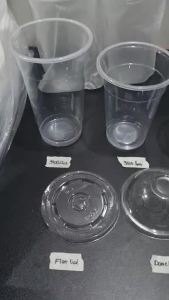 [50pcs / 100pcs ] Plastic PP Y Cup with Lids SET! (8oz 12oz 16oz 22oz) 95mm for Milktea Plastic Cups dpl