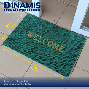 Keset S Type WELCOME Jaring uk 80x120 tempat ibadah kolam renang Karpet Lantai bahan PVC Anti-Slip
