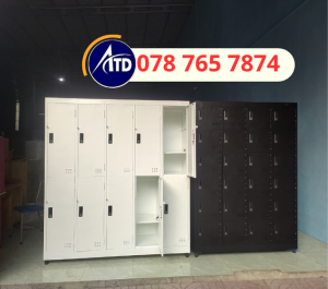 Tủ locker 6 8 10 cánh đựng đồ nhân viên có thanh treo đồ có khóa mỗi ngăn - tủ sắt cho sinh viên ở ký túc xá nhà trọ