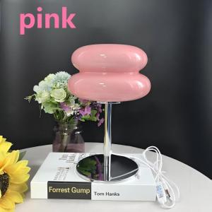 🔶Cute Egg Tart Unique Bauhaus Plastic Desk Lamp Mid-century Modern Bedside Reading Lamp Retro Orange/White/Pink