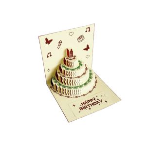 MIRACLE HOME STORE Folding 3D Birthday Card with Envelope Handmade Happy Birthday Card Creative Postcard Gift Card Birthday Party