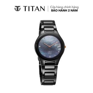 Đồng hồ nữ TITAN Edge Ceramic Diamonds dây Solid Ceramic mặt 34MM dây màu đen 2653NC02