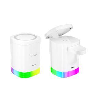 BAVIN 3in1 Magnetic Wireless Charger Fast Charging Dock Station RGB Light Stand for Phone PC1033