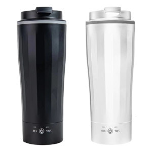 Stainless Car Heated Water Heater Bottle 500ml Capacity 12V/24V Vehicle Coffee Cup With Digital Display & Safety Cutoff
