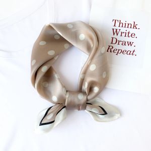 100% Pure Silk Scarf Women Neck Hair Band Foulard Square Small Headband 2026 Fashion Print Neckerchief Scarves Bandana 53*53cm2026
