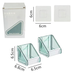 2pcs Soap Dispenser Storage Rack Wall Mounted Self-adhesive Shower Gel Hanging Rack Strong Load-bearing Capacity