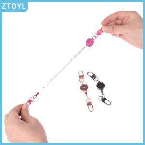 ZTOYL 21MM Anti-theft Metal Easy-to-pull Buckle Rope Retractable Key Holder Elastic Keychain Sporty Retractable Key Ring Nurse Parts