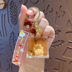 CHUYUCHUYI Mặt dây chuyền cát lún capybara phim hoạt hình dễ thương móc khóa túi xách mặt dây chuyền