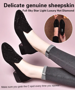 Womens Sheepskin Hot Diamond Womens Shoes Diamond Heels Womens Shoes Sheepskin Diamond Heels