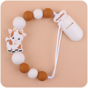 PC 36 | TALI EMPENG DAN TEETHER MOTIF SAPI BISA CUSTOM NAMA BAHAN SILIKON BPA FREE | RUZAIN MALL