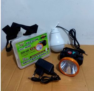 Senter Kepala 50 Watt Plus Bohlam Valescom VL-50S - cahaya putih Headlamp Senter Kepala Led super terang tahan lama