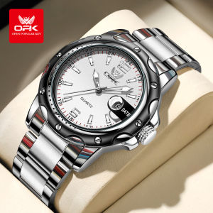 OPK นาฬิกาสำหรับบุรุษแบรนด์ใหม่และเป็นของแท้ relo สำหรับผู้ชายปฏิทินกันน้ำที่เรียบง่ายและอินเทรนด์การออกแบบหน้าปัดควอตซ์สแตนเลสแฟชั่นและธุรกิจส่องสว่างผู้ชายนาฬิกากีฬา