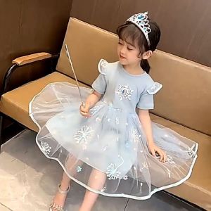 Dress tutu Elsa Frozen gaun pesta anak bayi perempuan Elsa Frozen setelan baju anak