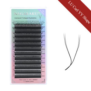 NAGARAKU Curl L LU YY shape hand woven soft light natural eyelashes extension makeup mesh net cross false eyelash