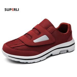 SUPERLI Widen Walking Shoes For Men or Women with swollen feet Big foot bone diabetes Shoes 、 foot with thumb valgus widened Elderly walking shoes Big Size 45 46