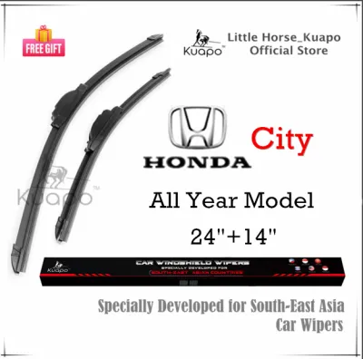 Kuapo ใบปัดน้ำฝน ฮอนด้า ซิตี้ Honda City ที่ปัดน้ำฝน กระจก ด้านหน้า รถยนต์ 2 ชิ้น (พิเศษสำหรับเอเชียตะวันออกเฉียงใต้) ฮอนด้าซิตี้