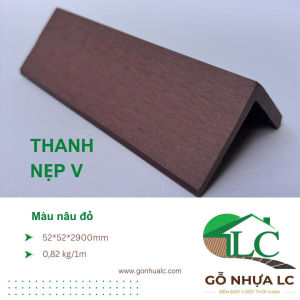 MÃ 52*52 THANH NẸP V NẸP GỖ NHỰA THANH NẸP GÓC NẸP TRANG TRÍ NGOẠI THẤT CAO CẤP