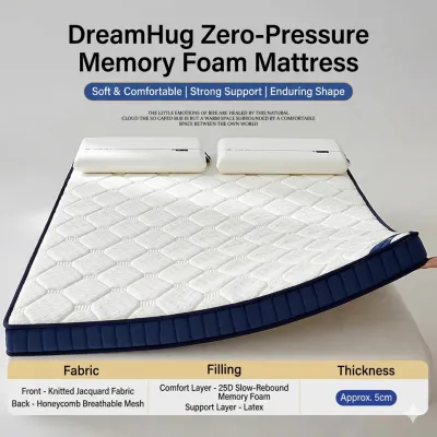 DreamHug Milk Silk Latex Mattress bed foam Gel Memory Foam Responsive Latex (Small/Single/Double/Queen/King Optional) Rolled Packaging Vacuum Packaging