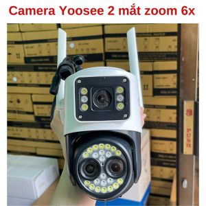 Camera WiFi YooSee 2 Mắt Xem 2 Khung Hình Cùng Lúc Tích Hợp Ống Kính Zoom 6x - Hình Ảnh Sắc Nét Góc Rộng Ban Đêm Xem Có Màu