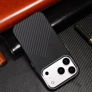 Magnetic Black Phone Case for iPhone 17 16 Pro Max For Magsafe Back Cover Camera Alloy Lens Protection Shell PC Hard Carbon Capa