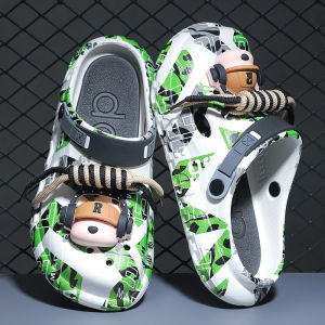 Free Shipping Summer Thick-Soled Clogs For Men New Summer Style Korean Trendy Versatile Soft-Soled Closed-Toe Slippers For Outdoor Wear