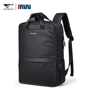 SEPTWOLVES Black backpack for men high quality Waterproof 16 laptop Large Capacity Work backpacks Handheld for business casual travel