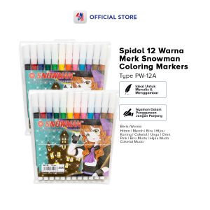 Spidol Snowman 12 Warna Sepidol Snowman PW12A Original Best Seller / PB EDUKASI ANAK - PBNB