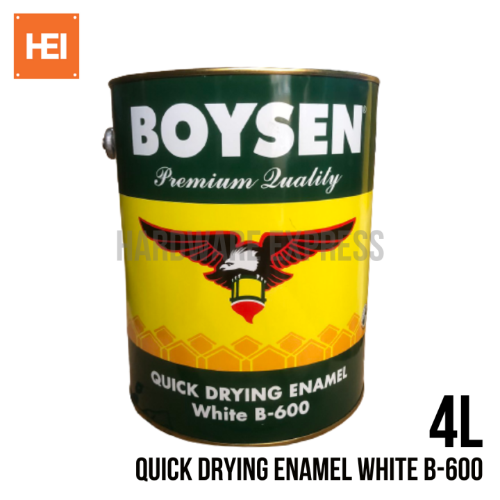 Boysen Quick Dry Enamel QDE Paint White B-600 - 4L (For Wood & Metal ...