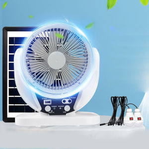 Solar Fan Rechargeable High Wind Power Air Circulation Fan Light Bulb