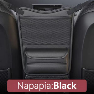 Car seat storage bag double-sided usable car hanging bag leather material multi-functional car mesh bag storage