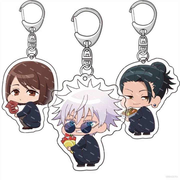 Jujutsu Kaisen Keychain Anime Keyring Acrylic Cute Cartoon Itadori Yuji ...