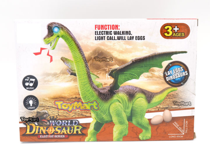 Dinosaur walking shop and laying eggs