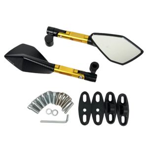 UNIVERSAL SIDE MIRROR SHORT PENTAGON SHAPE SIDE MIRROR CNC STANDARD SIZE RIZOMA 2 IN 1 BRACKET