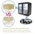 LVNI 2 Door Cooler double glass door (900mm) Black (Compressor,2~10c)with lock,blower fan ,pipe less. 