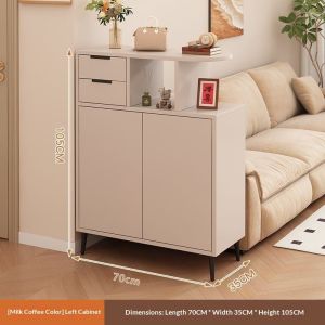 CraftedLiving SG-Solid Wood Entryway Shoe Cabinet Home Living Room Room Divider Cabinet Double-Sided Storage Cabinet Cream-Style Storage