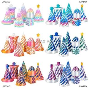 [COD] JIAXIAO 7pcs 3D Printed Toy Rotating Pyramids Three-dimensional Spiral Cone Fidget Toy 3d Spiral Cone Prelearning Accessiories