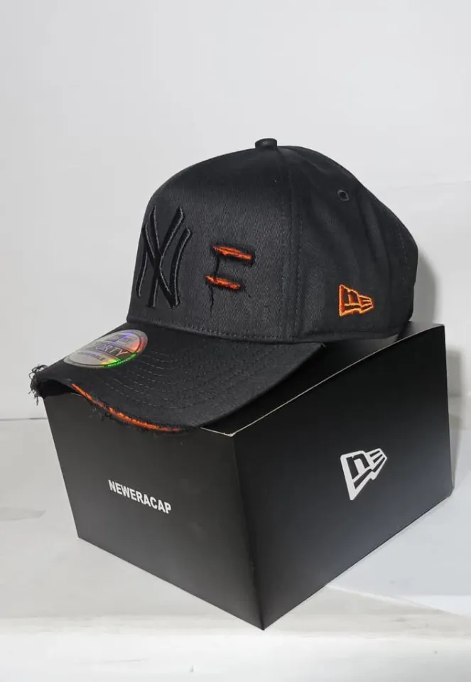 Topi NY Baseball New Era 9forty Hitam List Oren PM Terbaru Topi