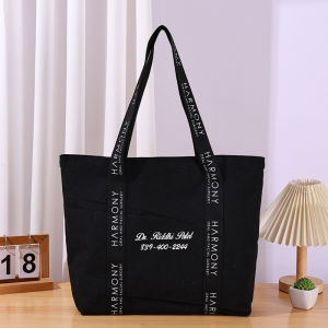 [Ready Stoc]Polyester-Cotton Canvas Tote Bag A4 File Holder for Work Shoulder Book Bag SG Ready Stock