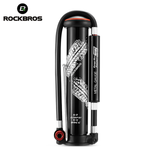 ROCKBROS Portable Pump AV/FV 220 PSI Aluminum Alloy MTB Road Bicycle Pump High Pressure Air Inflator For Basketball