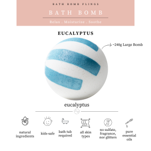 Eucalyptus Bath Bomb (1 x 240g) | Singapore Natural Handmade Bath Bombs