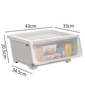 【2PCS】Ainossi Plastic organizer storage stackable transparent Flip Top storage box  multifunctional waterproof wardrobe box with wheels