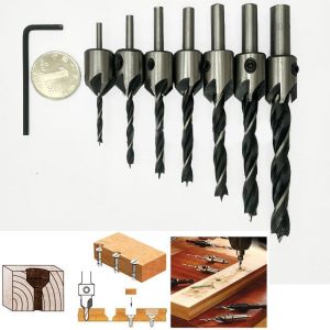 Countersink Mata Bor Kayu Skrup Baut 3-10mm Set 7pcs Drill Bit Chamfer QST-K13