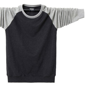 VSheng Áo Thun Nam Ngoại Cỡ Tay Dài Cỡ Lớn M-6XL Áo Nam Cổ Tròn Mỏng Ve Áo Ngoại Cỡ